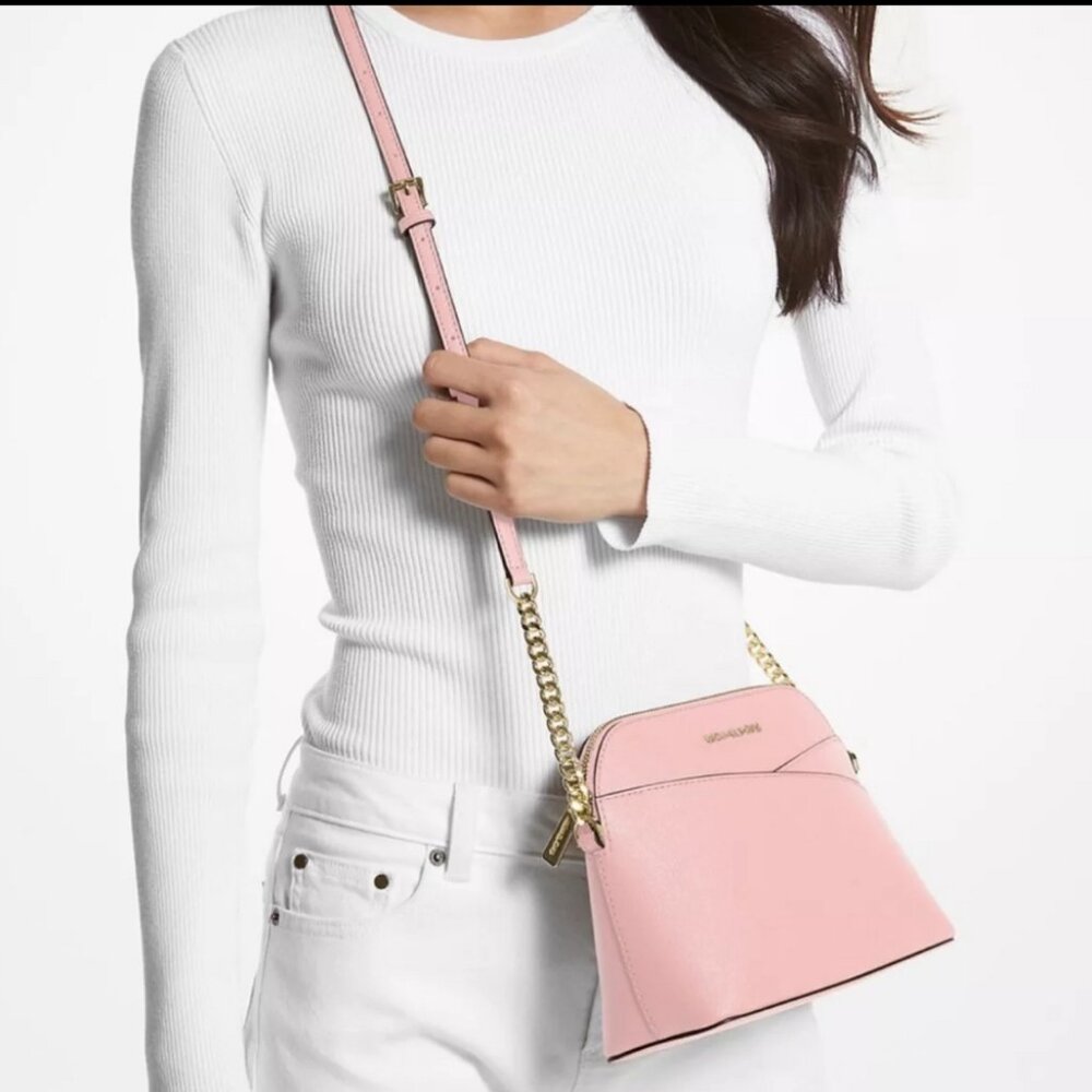 NWT Michael Kors Jet Set Travel Medium Dome Crossbody Bag in Blush